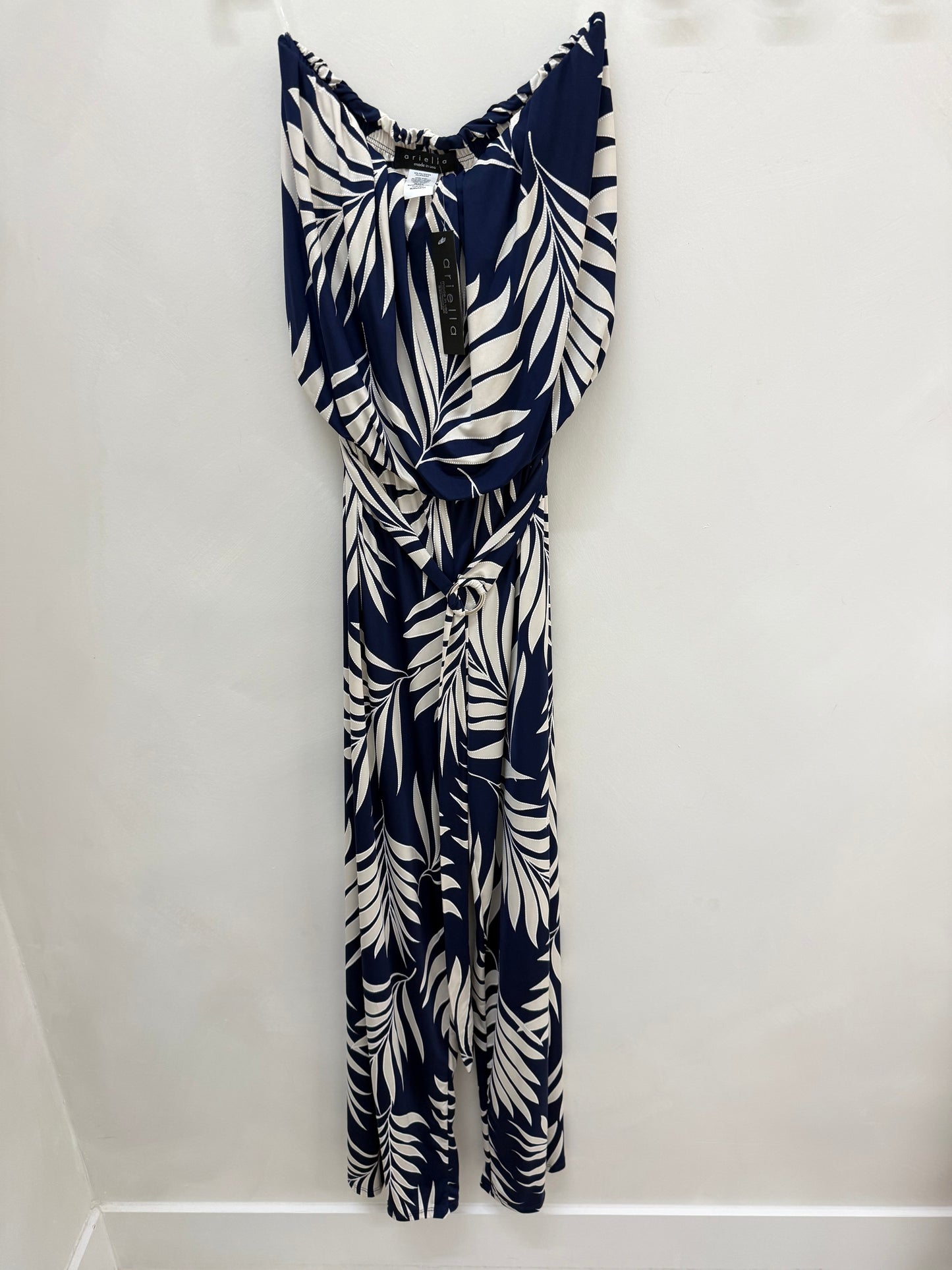 Printed Belted Strapless Jumpsuit