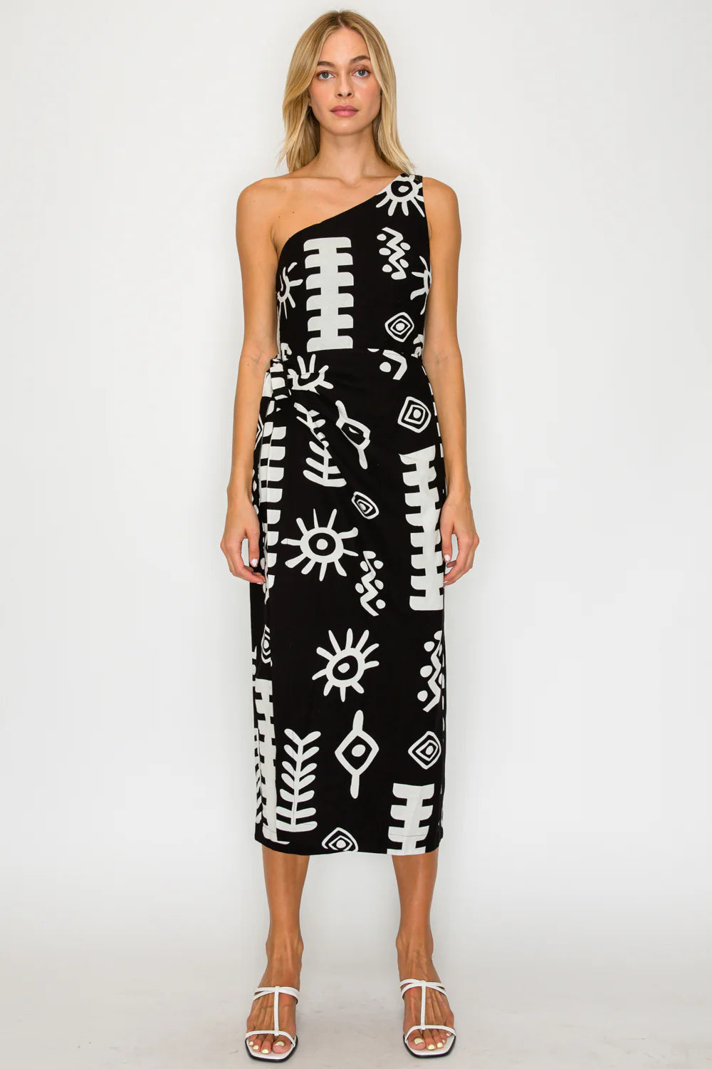 Paros Geometry One Shoulder Dress