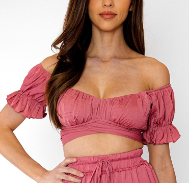Rosy Satin Crop