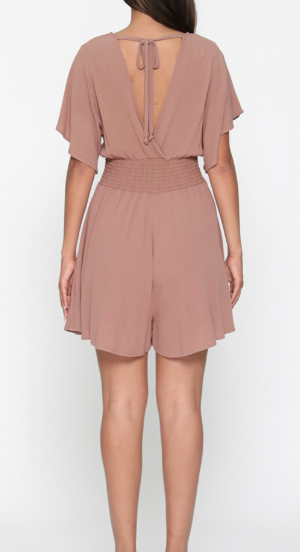 Kim Sleeved Romper-Mauve