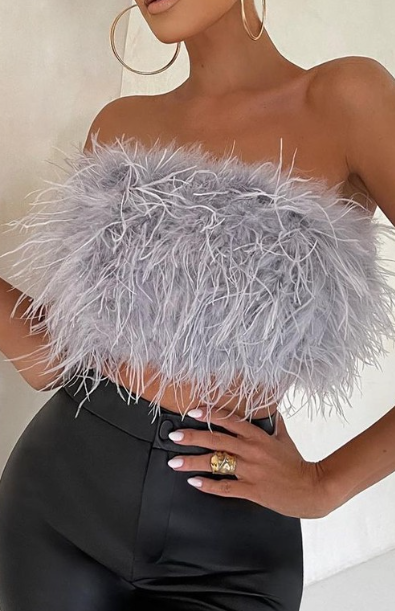 Kennedi Feather Tube Top