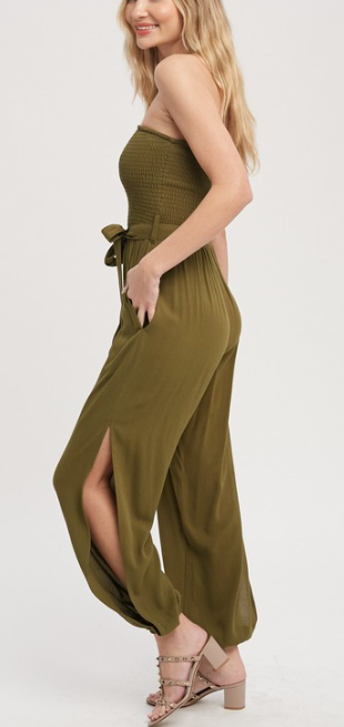 Jeannie Olive Jumpsuit