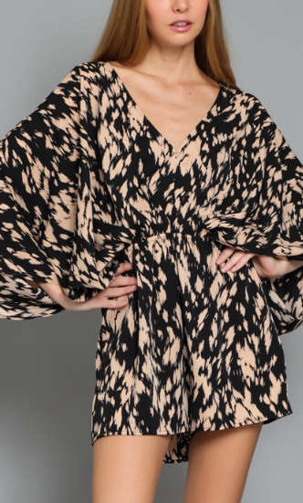 Terry Romper-Multi Black