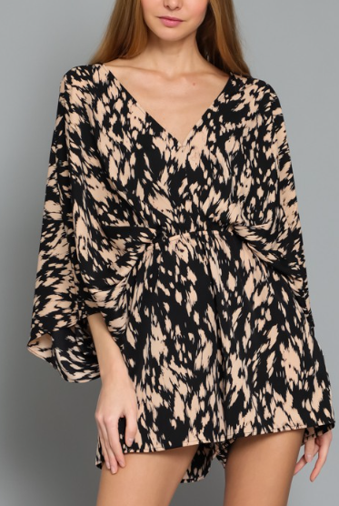 Terry Romper-Multi Black