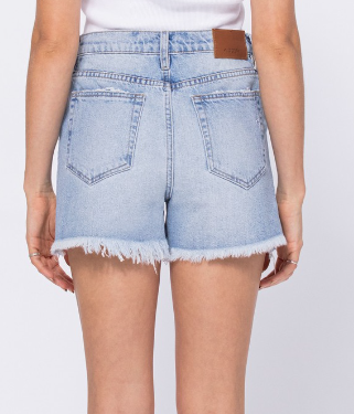 Farrah Uneven Denim Shorts