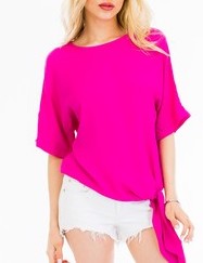 Fuchsia Side Tie Top