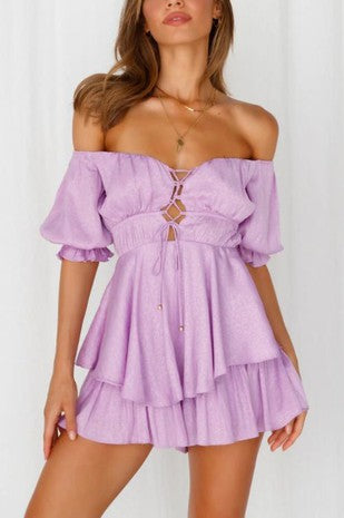 Lilac Ruffle Romper