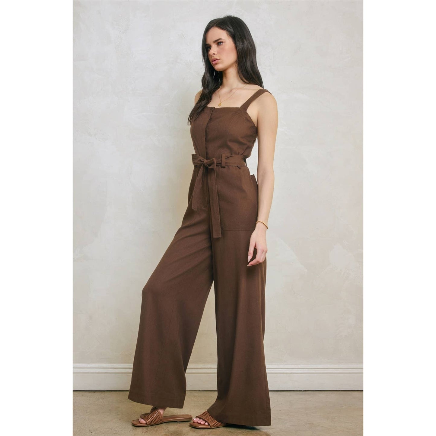 Heaven Sent Straight Neck Wide Leg Jumpsuit