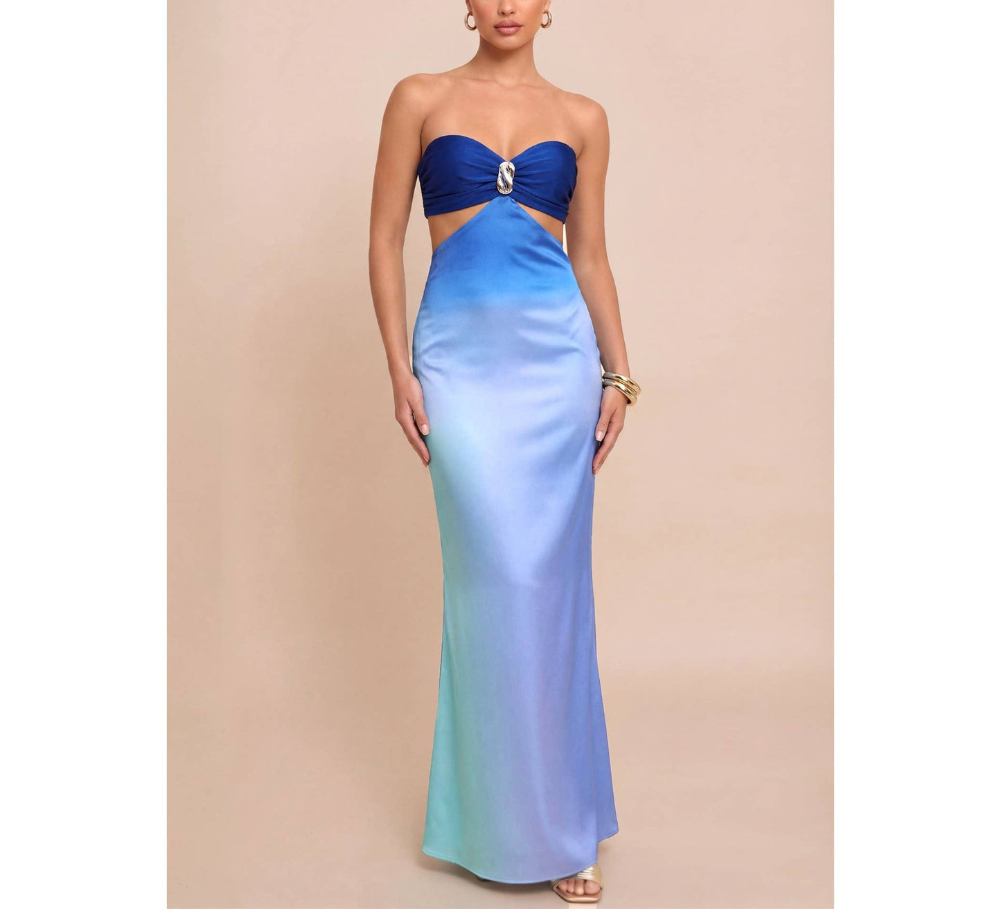OMBRE SILVER BEAD DRESS