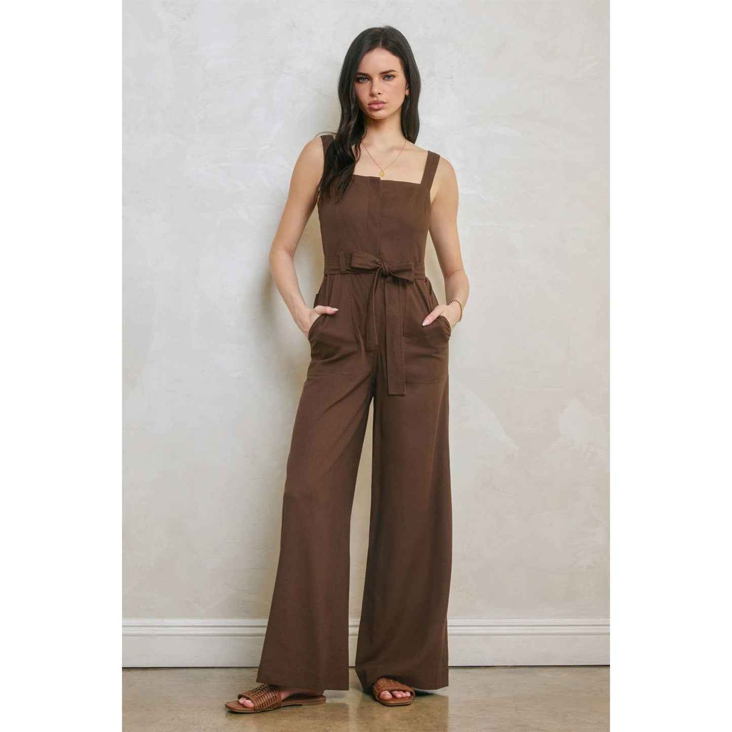 Heaven Sent Straight Neck Wide Leg Jumpsuit