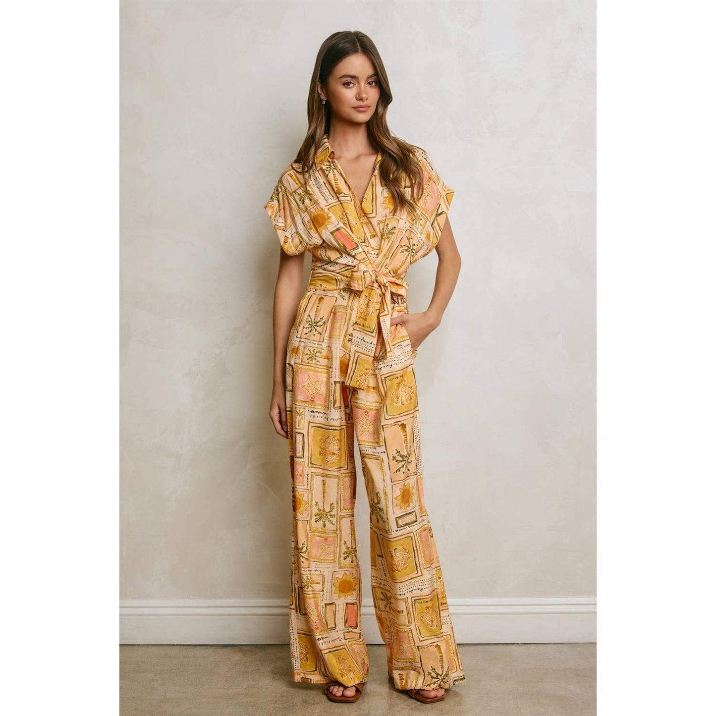Sandscript Wasit Tie Jumpsuit