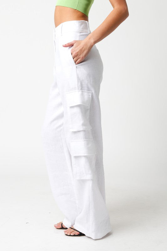 Lily Linen Cargo Pants