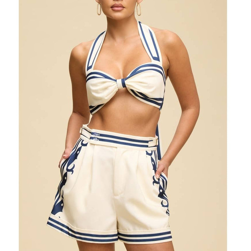 TIE NECK SHORT SET