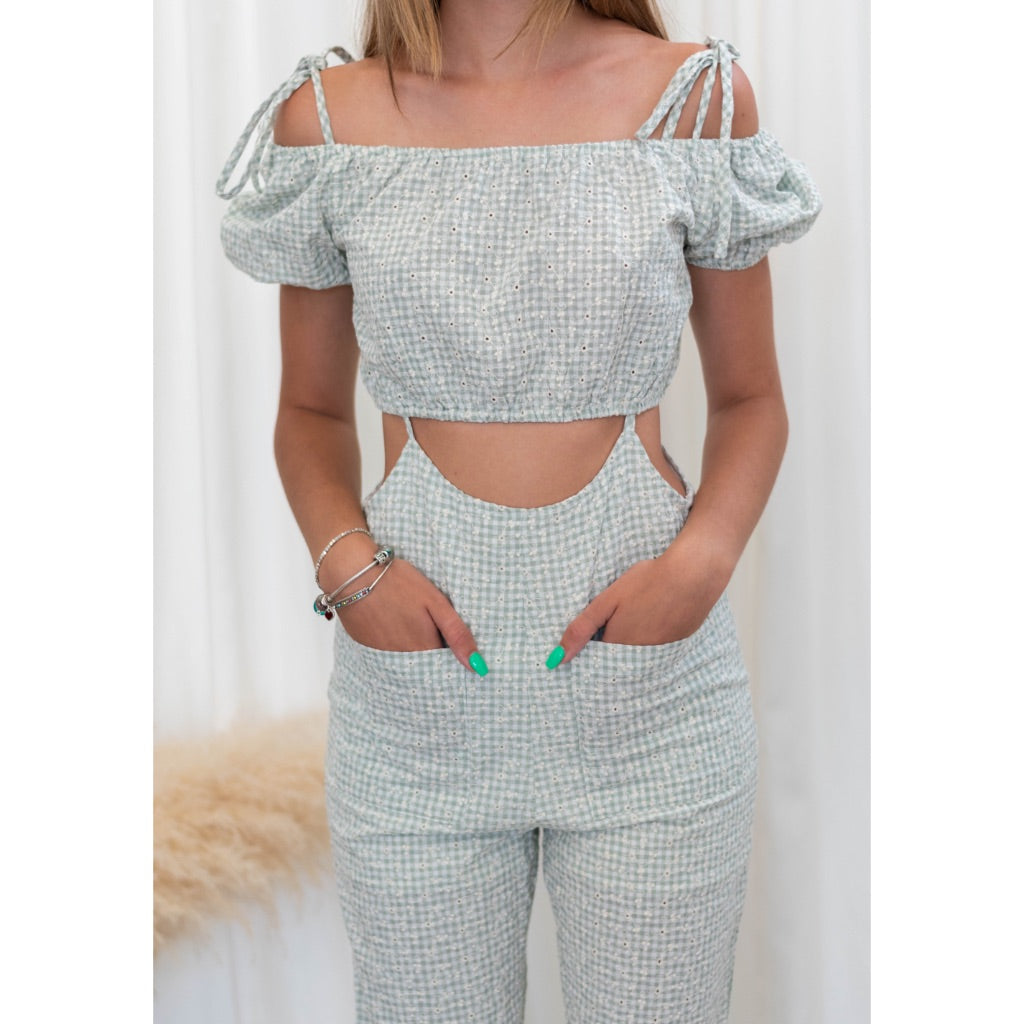 Eyelet Two Piece Jumpsuit