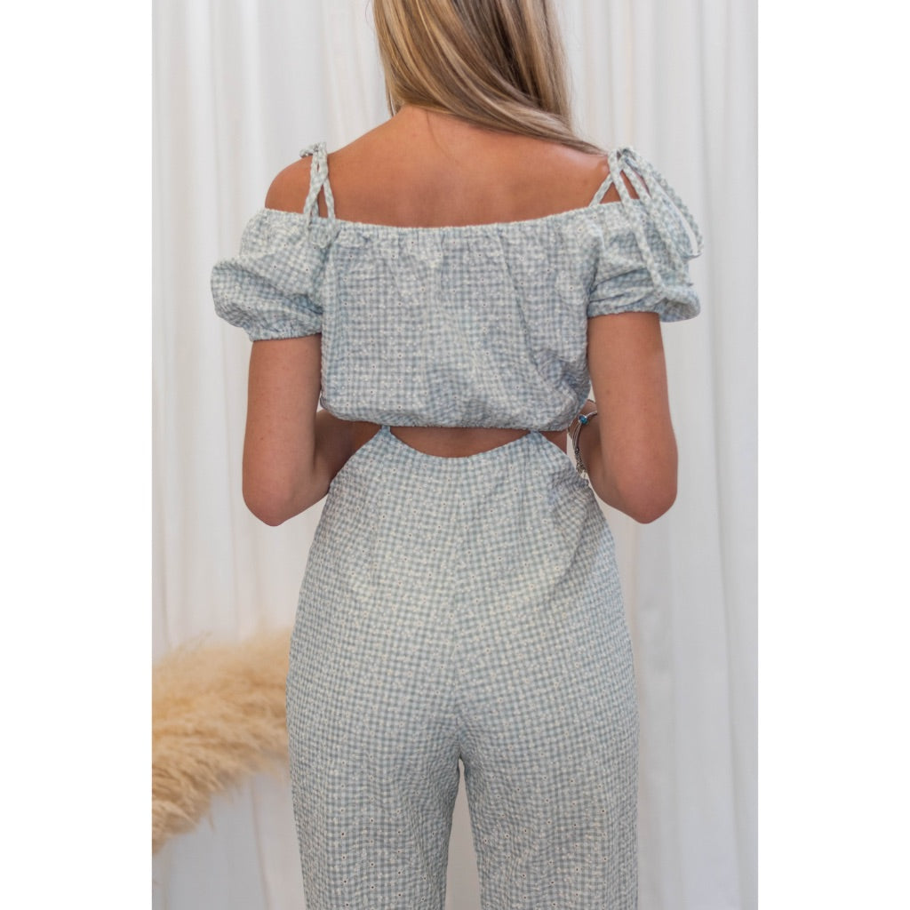 Eyelet Two Piece Jumpsuit
