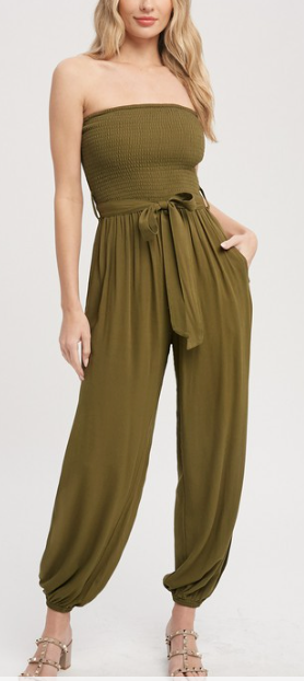 Jeannie Olive Jumpsuit